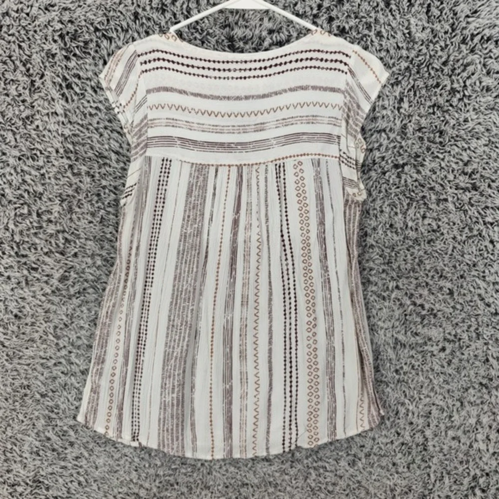 Savanna Jane Embroidered Tunic Top Multi Color Stripe Cottage Fairy Women Medium - Picture 4 of 15